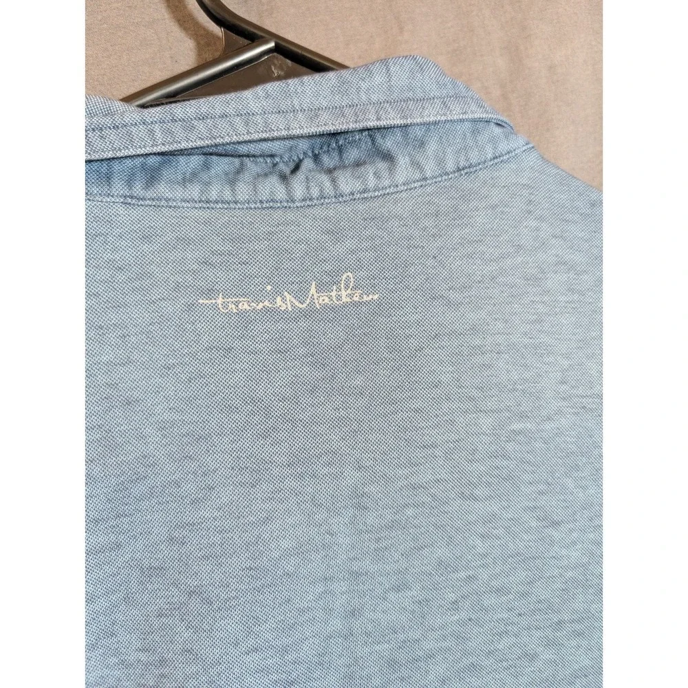 Travis Mathew Polo Shirt Mens XL Blue Golf Pima Cotton‎ Blend Logo Adult